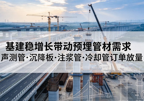 诸城基建稳增长带动预埋监测管材需求，声测管、沉降板、注浆管订单持续放量